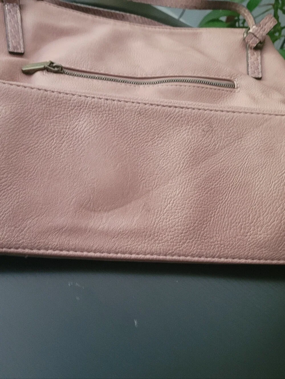 Darcy Marks  London Rose Pink Faux Leather Shoulder Bag with Stud Trim